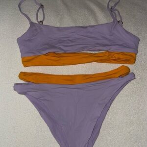 Stylish Purple and Orange Women's Bikini